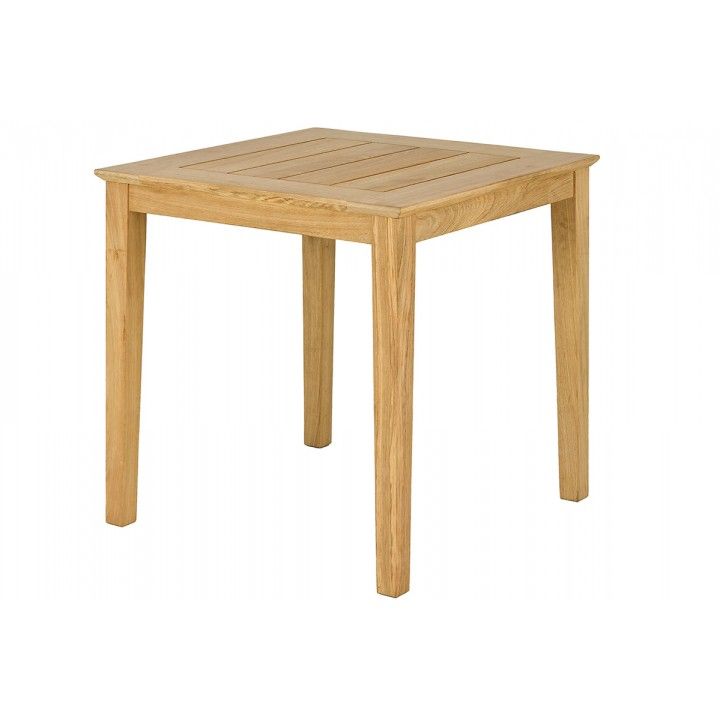 Table de jardin carrée en roble 80 cm, haut de gamme