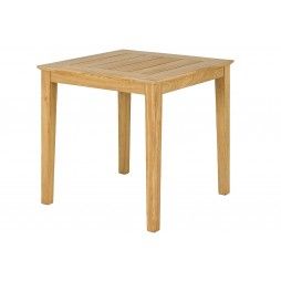 Table de jardin carrée en roble 80 cm, haut de gamme
