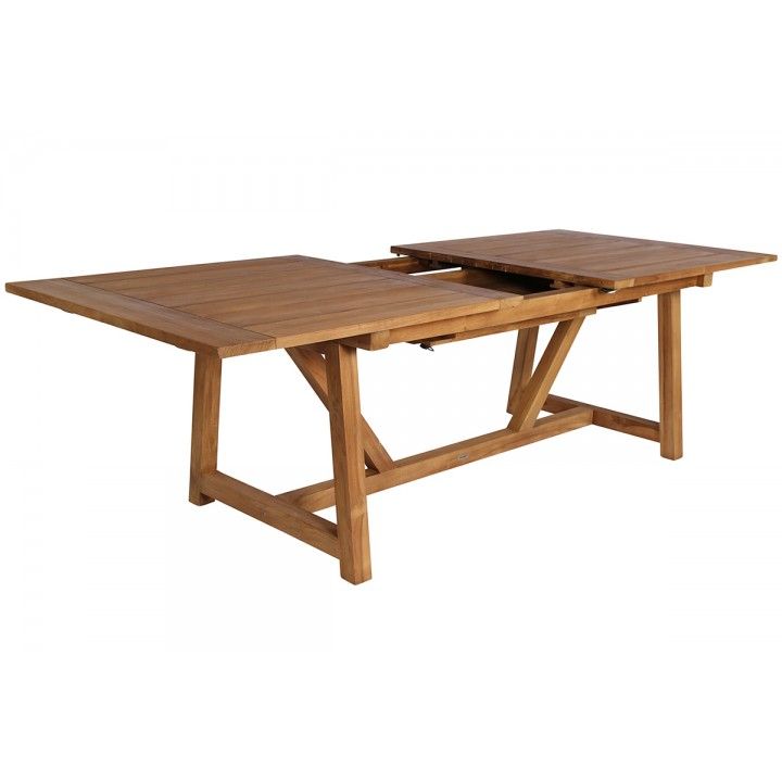 Table de jardin en teck ancien avec rallonges 200-280 cm