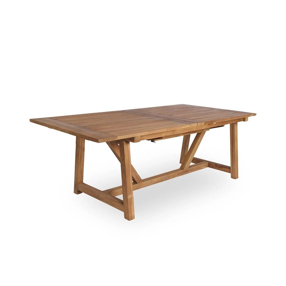 Table de jardin en teck ancien avec rallonges 200-280 cm