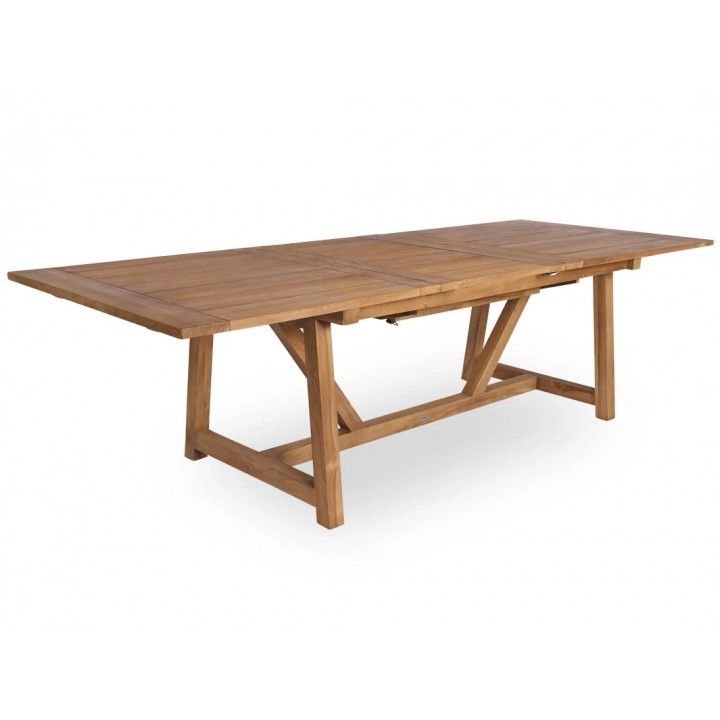 Table de jardin en teck ancien avec rallonges 200-280 cm