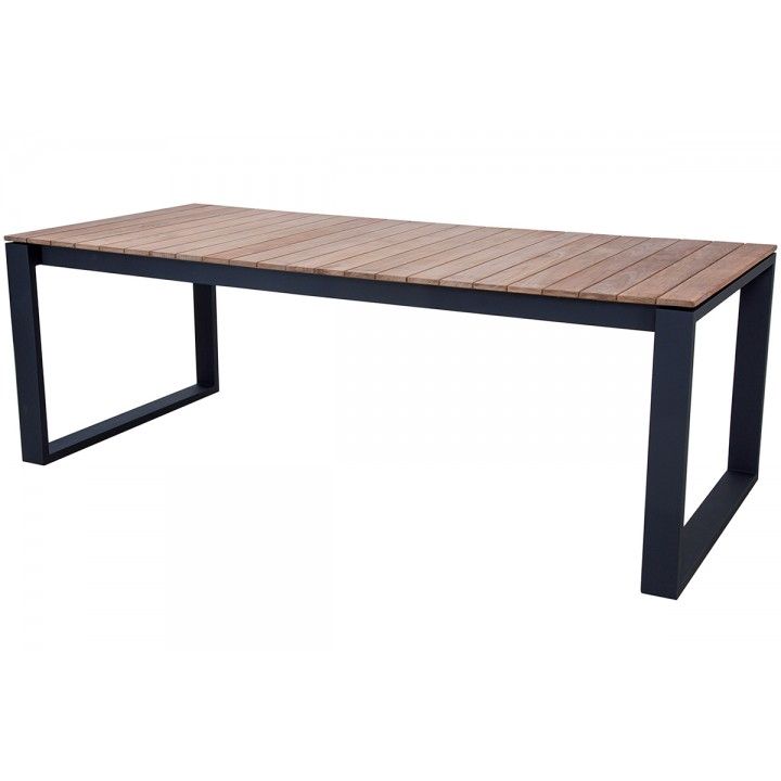 Table en teck 220 cm avec piètement en alu, Marcelo