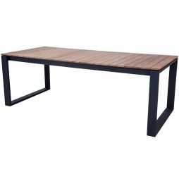 Table en teck 220 cm avec piètement en alu, Marcelo