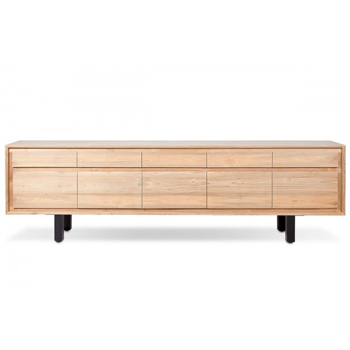 Buffet 5 portes en teck massif ancien Lox