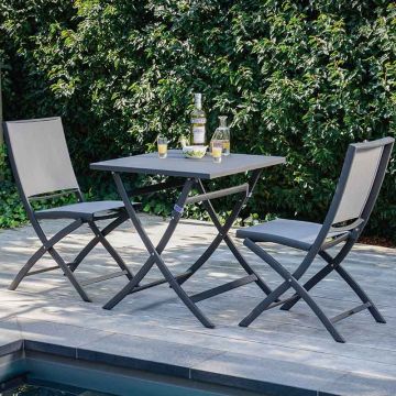 Table de jardin pliante en alu blanc ou charcoal