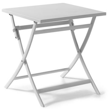 Table de jardin pliante en alu blanc ou charcoal