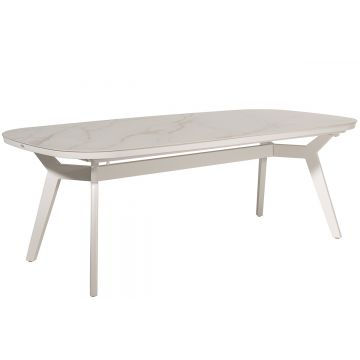 Large table de jardin design 260x120 cm avec un plateau en céramique, Mali