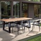 Table en teck massif et alu charcoal 240 cm, Tronc d'arbre Table en teck massif et alu charcoal 240 cm, Tronc d'arbre