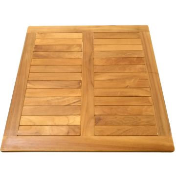Petite table carrée 70 cm pliante en teck massif