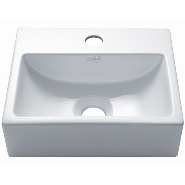 Vasque lave mains à poser 32,5 cm en céramique blanche, Piccolo