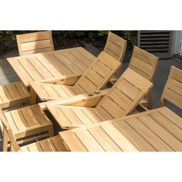 Table de jardin en roble avec rallonge 200/288 cm, haut de gamme