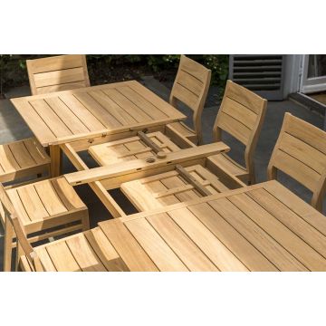 Table de jardin en roble avec rallonge 200/288 cm, haut de gamme