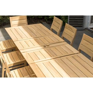 Table de jardin en roble avec rallonge 200/288 cm, haut de gamme