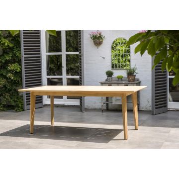 Table de jardin en roble avec rallonge 200/288 cm, haut de gamme