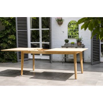 Table de jardin en roble avec rallonge 200/288 cm, haut de gamme