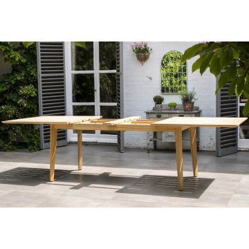 Table de jardin en roble avec rallonge 200/288 cm, haut de gamme