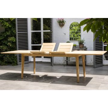 Table de jardin en roble avec rallonge 200/288 cm, haut de gamme