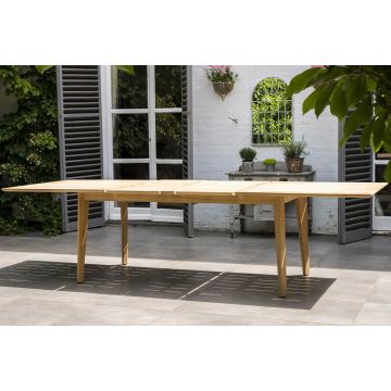 Table de jardin en roble avec rallonge 200/288 cm, haut de gamme