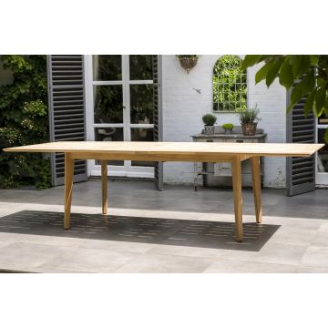 Table de jardin en roble avec rallonge 200/288 cm, haut de gamme