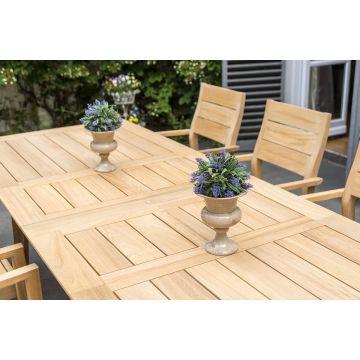 Table de jardin en roble avec rallonge 200/288 cm, haut de gamme