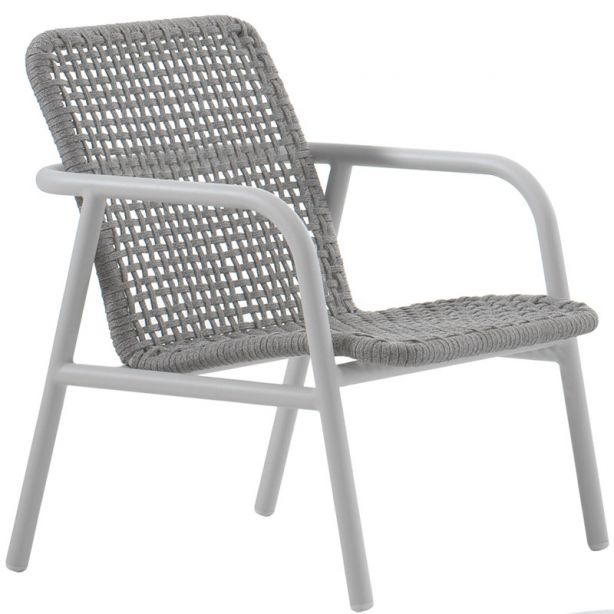 Fauteuil de jardin design avec dossier tressé, Diego