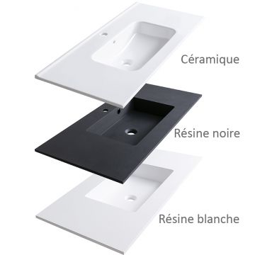 Plan vasque avec tiroir en chêne 100 cm, Air New