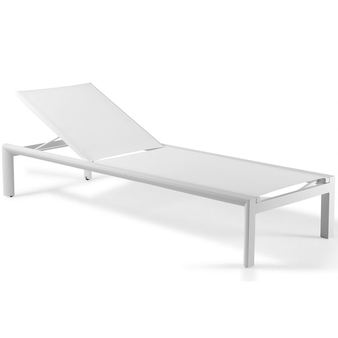 Lit bain de soleil en textylène et aluminium, modèle Vittorio