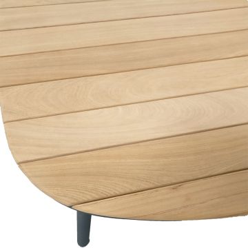 Table de jardin 200 x 120 cm en alu et bois de roble, Cordial