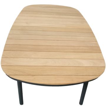 Table de jardin 200 x 120 cm en alu et bois de roble, Cordial