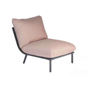 Canapé Beach avec pieds gris et coussin imperméable, module central