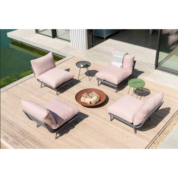 Canapé Beach avec pieds gris et coussin imperméable, module central