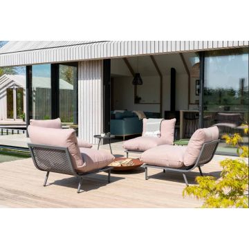 Canapé Beach avec pieds gris et coussin imperméable, module central