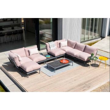 Canapé Beach avec pieds gris et coussin imperméable, module central