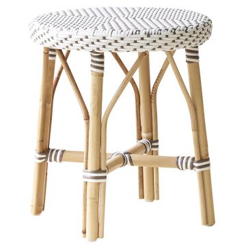 Tabouret en rotin naturel et résine tressée