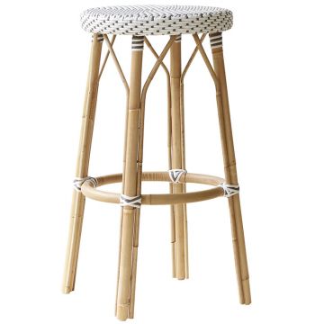 Tabouret de bar 78 cm en rotin naturel et résine tressée