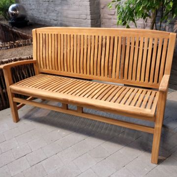 Banc en teck massif avec accoudoirs, York