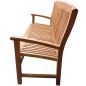 Banc de jardin en teck avec accoudoirs, York Banc de jardin en teck avec accoudoirs, York