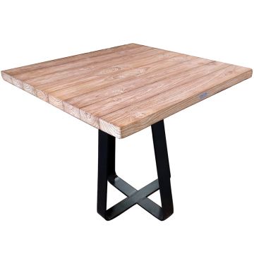 Table de jardin carrée 80 cm en teck massif, Margarite