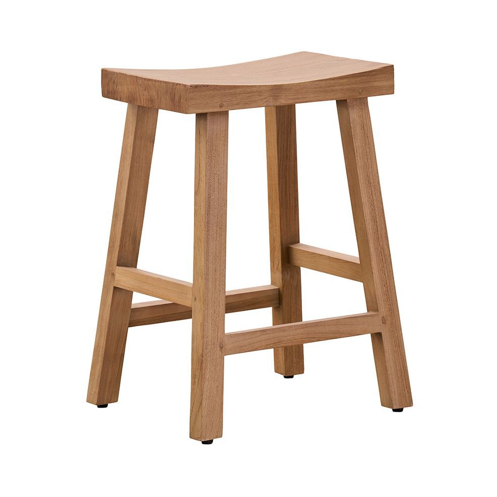 Tabouret haut 68 cm en teck massif ancien Tabouret haut 68 cm en teck massif ancien