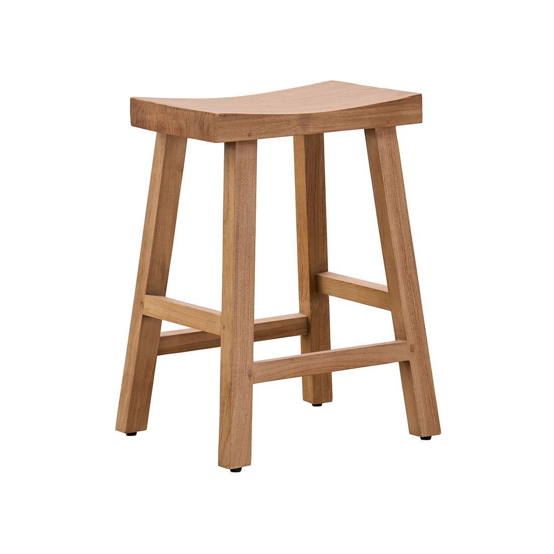 Tabouret haut 68 cm en teck massif ancien