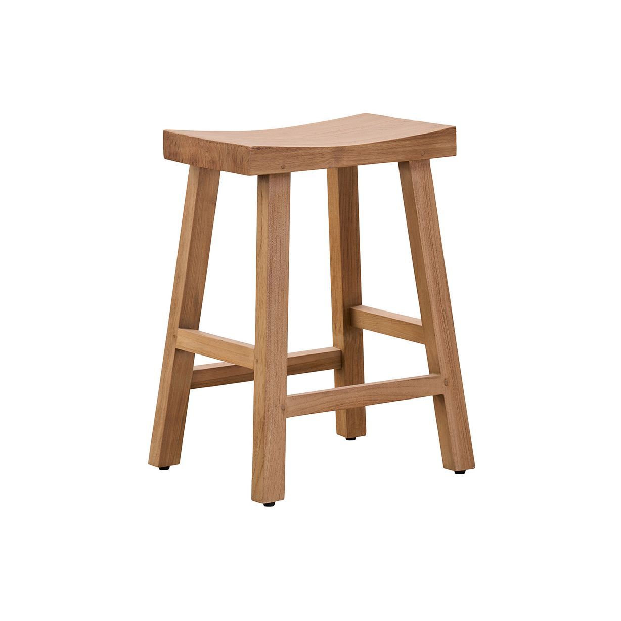 Tabouret haut 68 cm en teck massif ancien