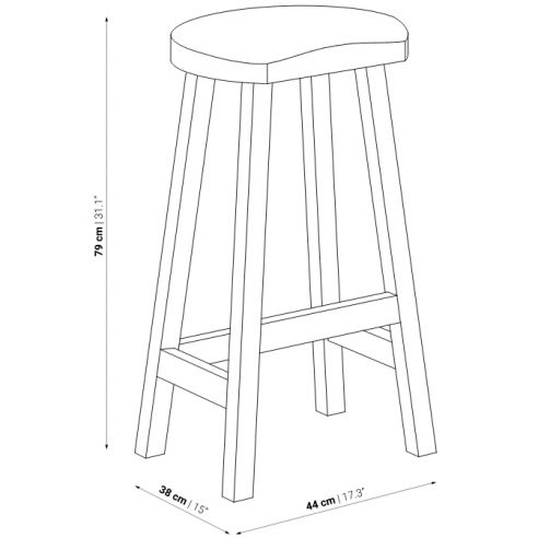 Tabouret haut 79 cm en teck, King