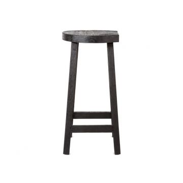 Tabouret haut 79 cm en teck ton noir, King