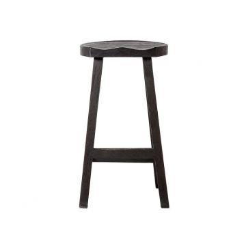 Tabouret haut 79 cm en teck ton noir, King