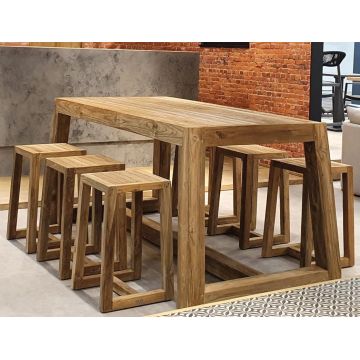 Table haute 90 cm en teck, Hermosa  