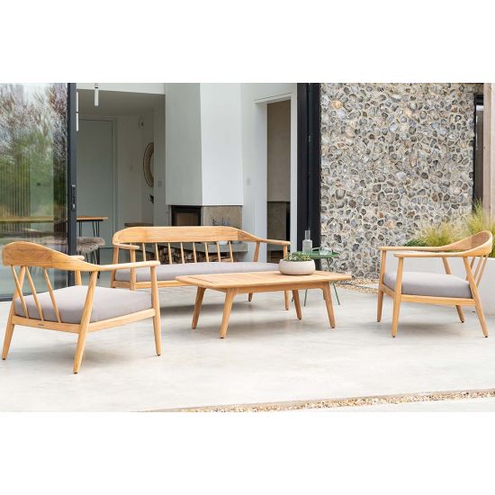 Fauteuil en teck pour salon de jardin, Dana