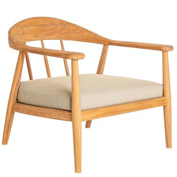 Fauteuil en teck pour salon de jardin, Dana