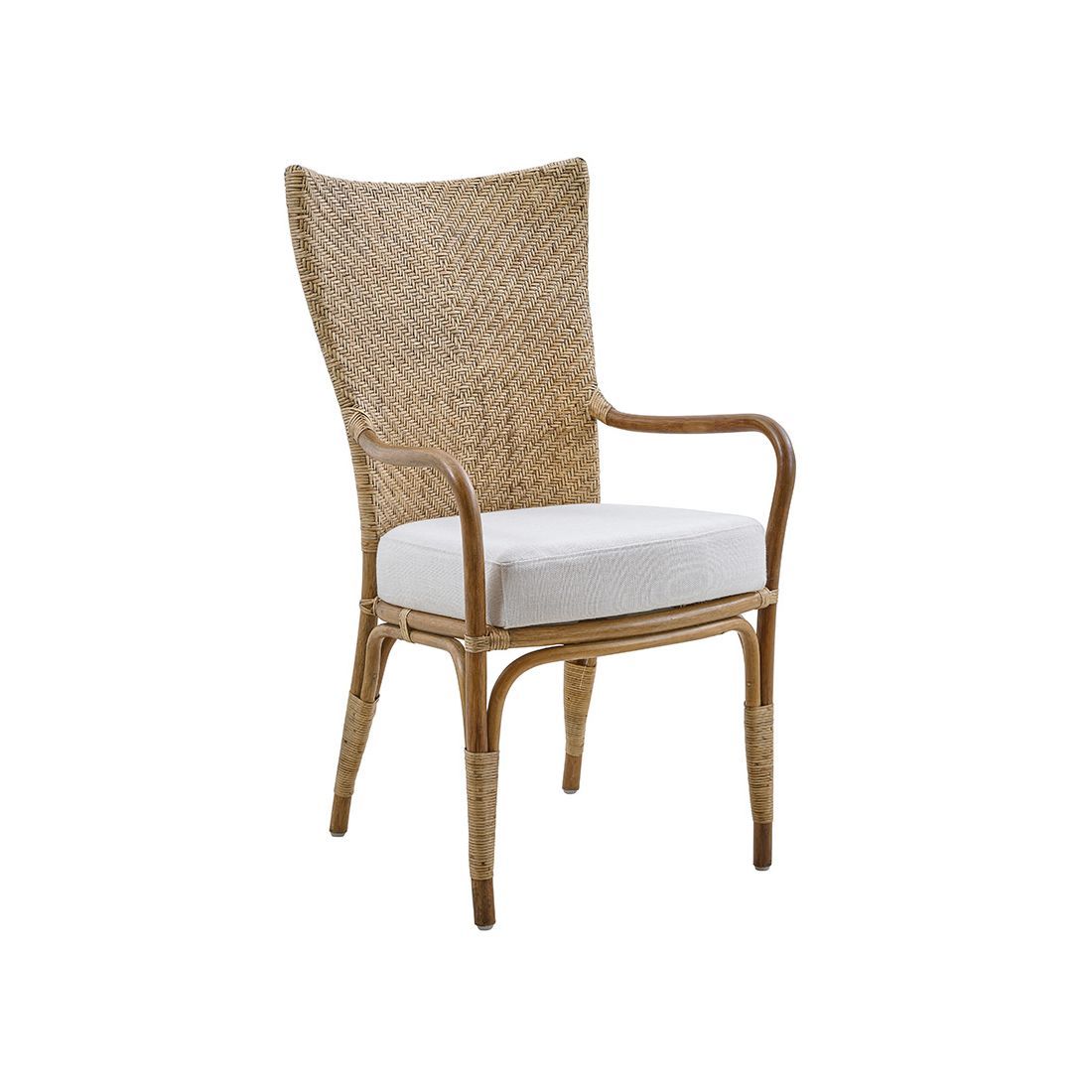 Fauteuil en rotin naturel avec coussin, Melody