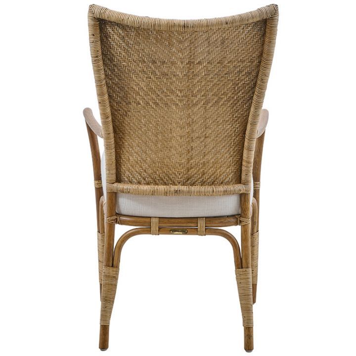 Fauteuil en rotin naturel avec coussin, Melody