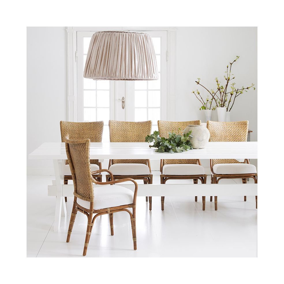 Fauteuil en rotin naturel avec coussin, Melody